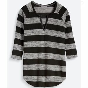 Striped Black and Gray Women's Top